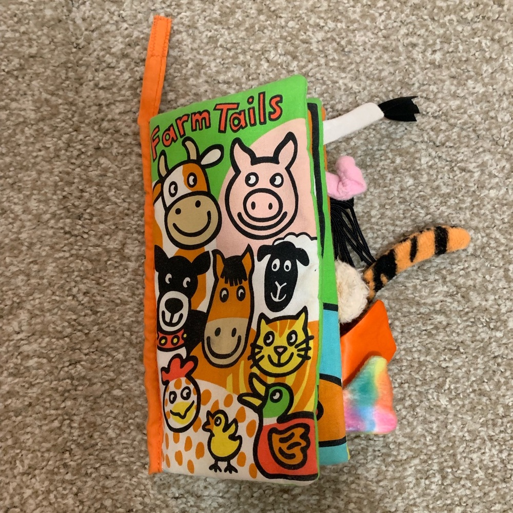 Jellycat newborn infant farm tails crinkly book